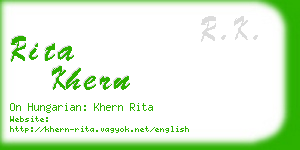 rita khern business card